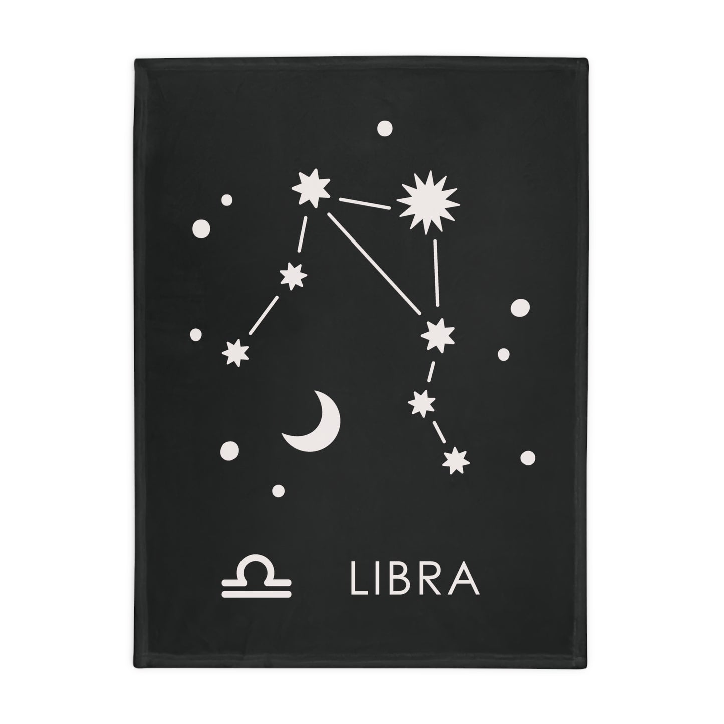 Libra Star Map Plush Fleece Blanket - black