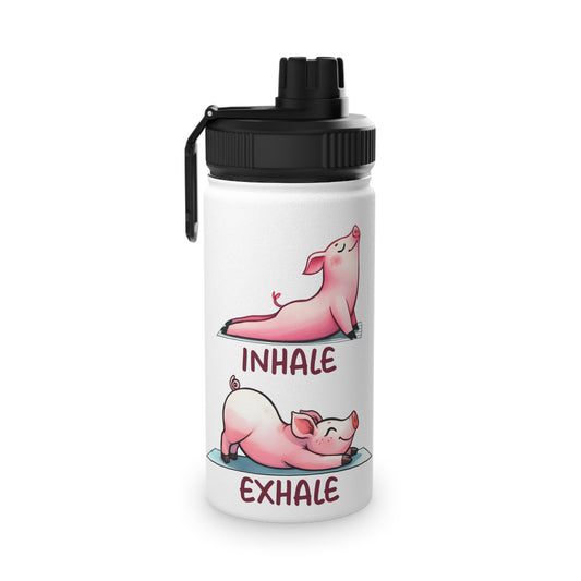 Pig Yoga Stainless Steel Water Bottle - # Sizes