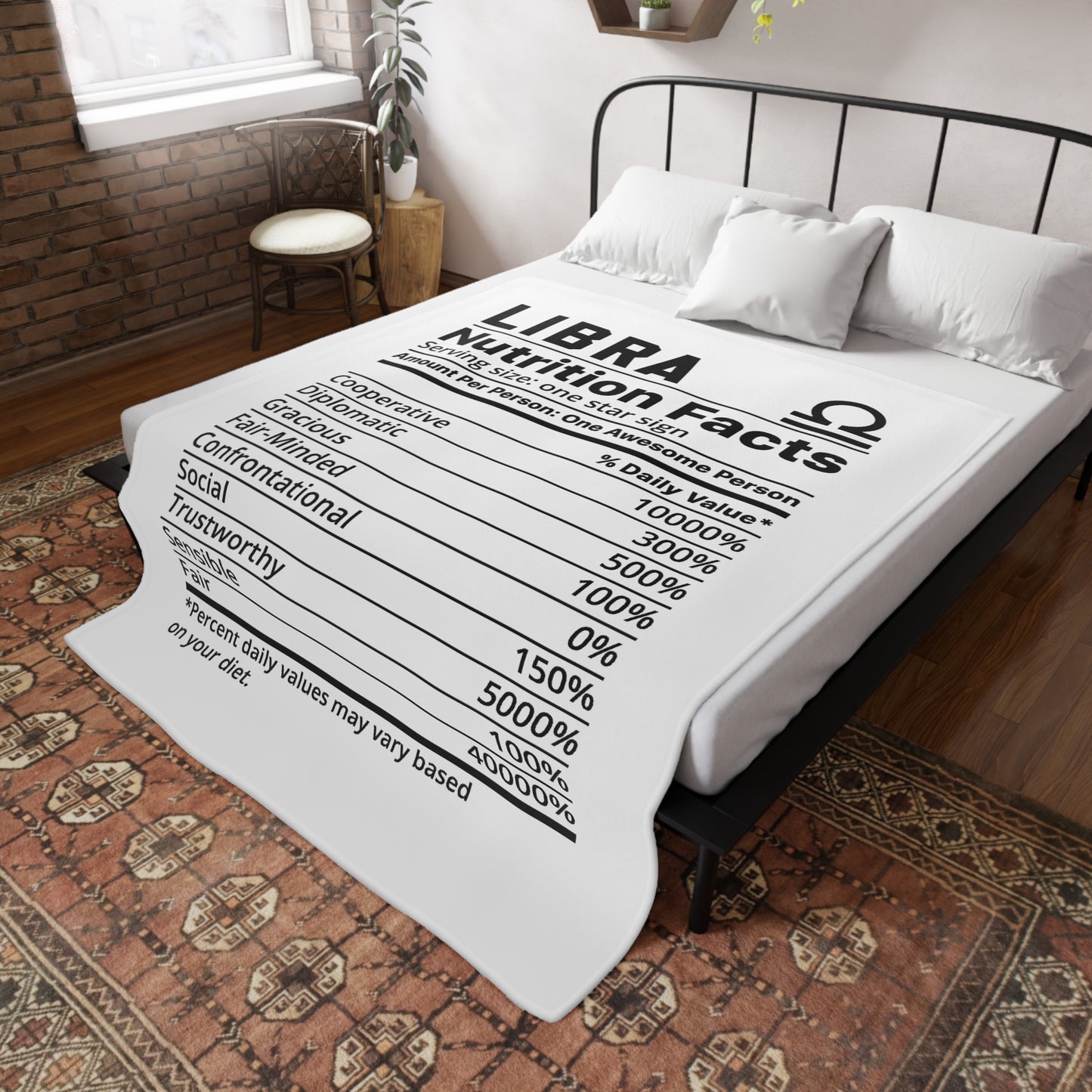 Libra Nutrition Plush Fleece Blanket - white