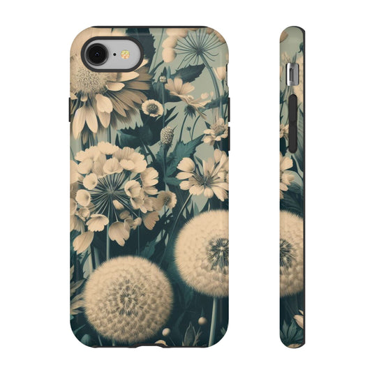 Blue & Cream Flowers Tough Cases iPhone/Google/Samsung