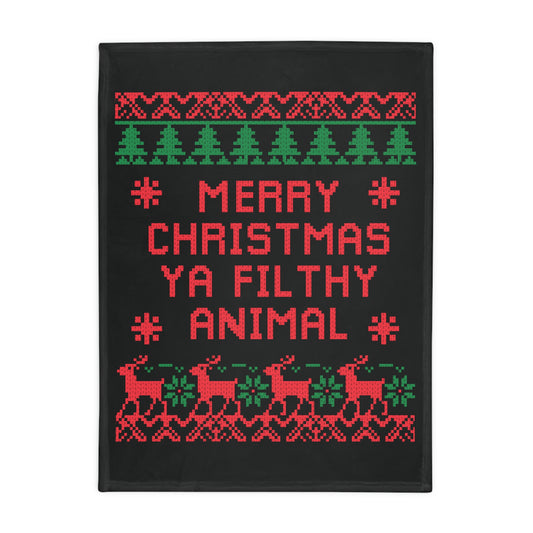 Ugly Christmas Sweater - Filthy Animal Plush Fleece Blanket