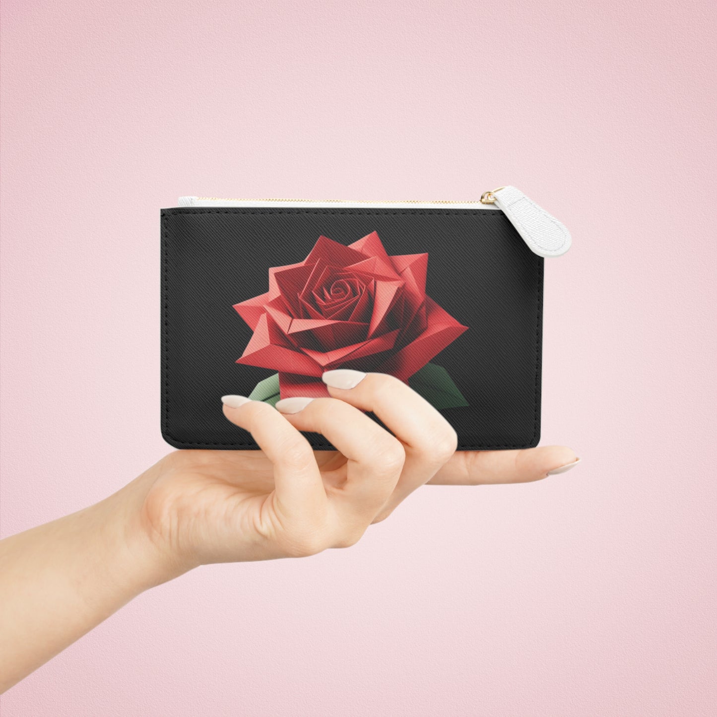 Origami Red Rose Mini Clutch Bag