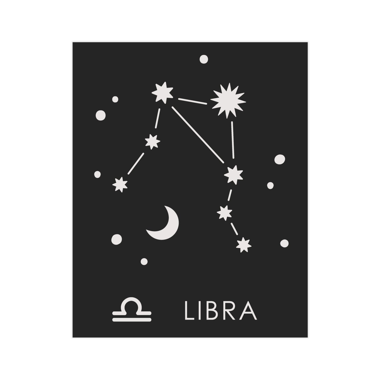 Libra Starmap Unframed Prints - black