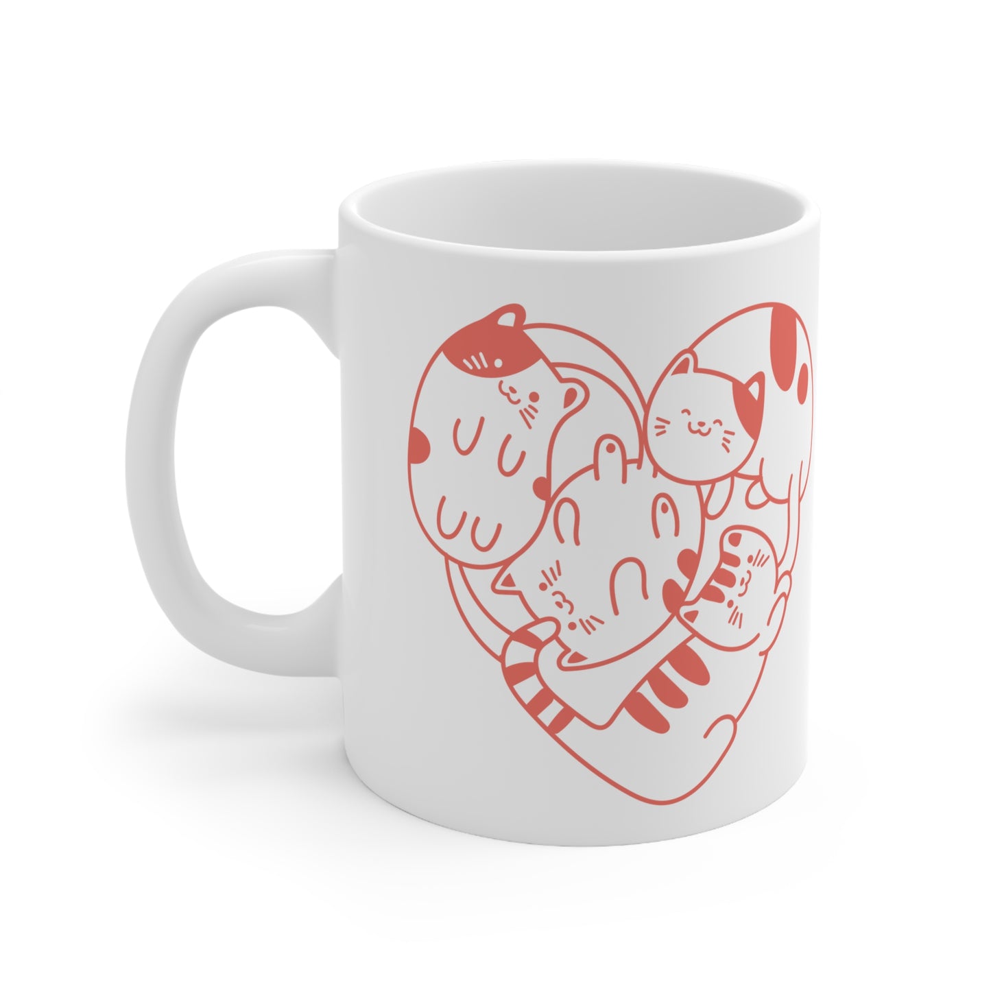 Heart of Cats  Ceramic Coffee Cups, 11oz