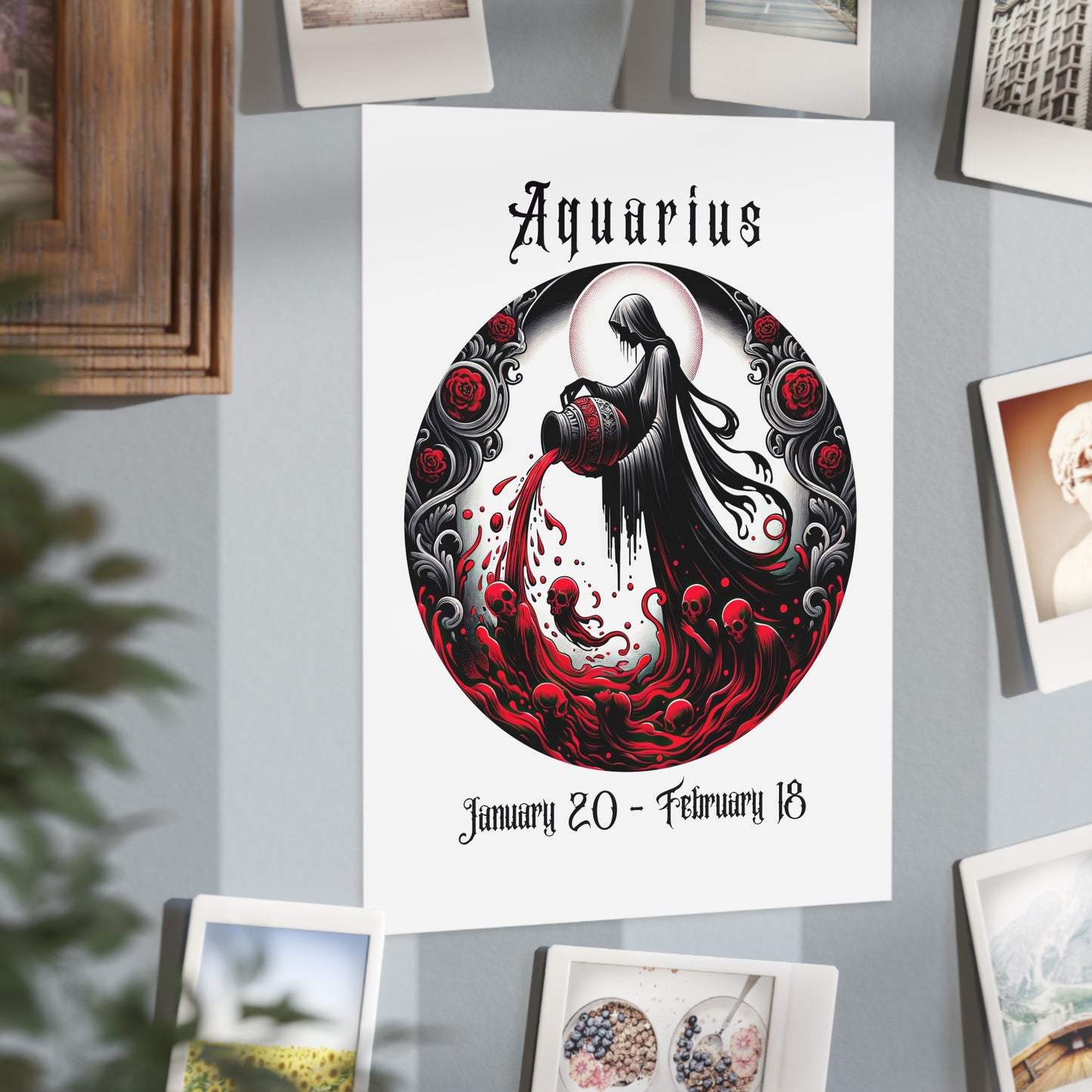 Gothic Aquarius Unframed Prints - white