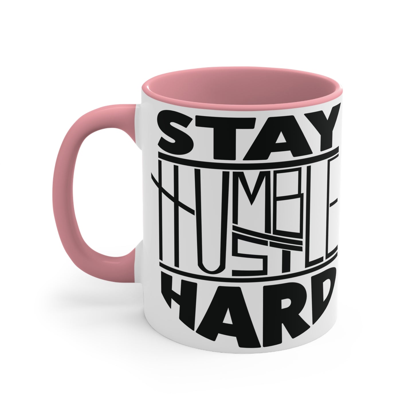 Stay Humble Hustle Hard Workout Colorful Accent Mug 11oz - For Gym Fitness Enthusiasts