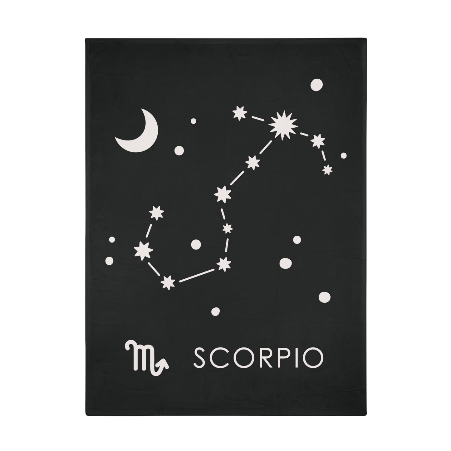 Scorpio Star Map Plush Fleece Blanket - black