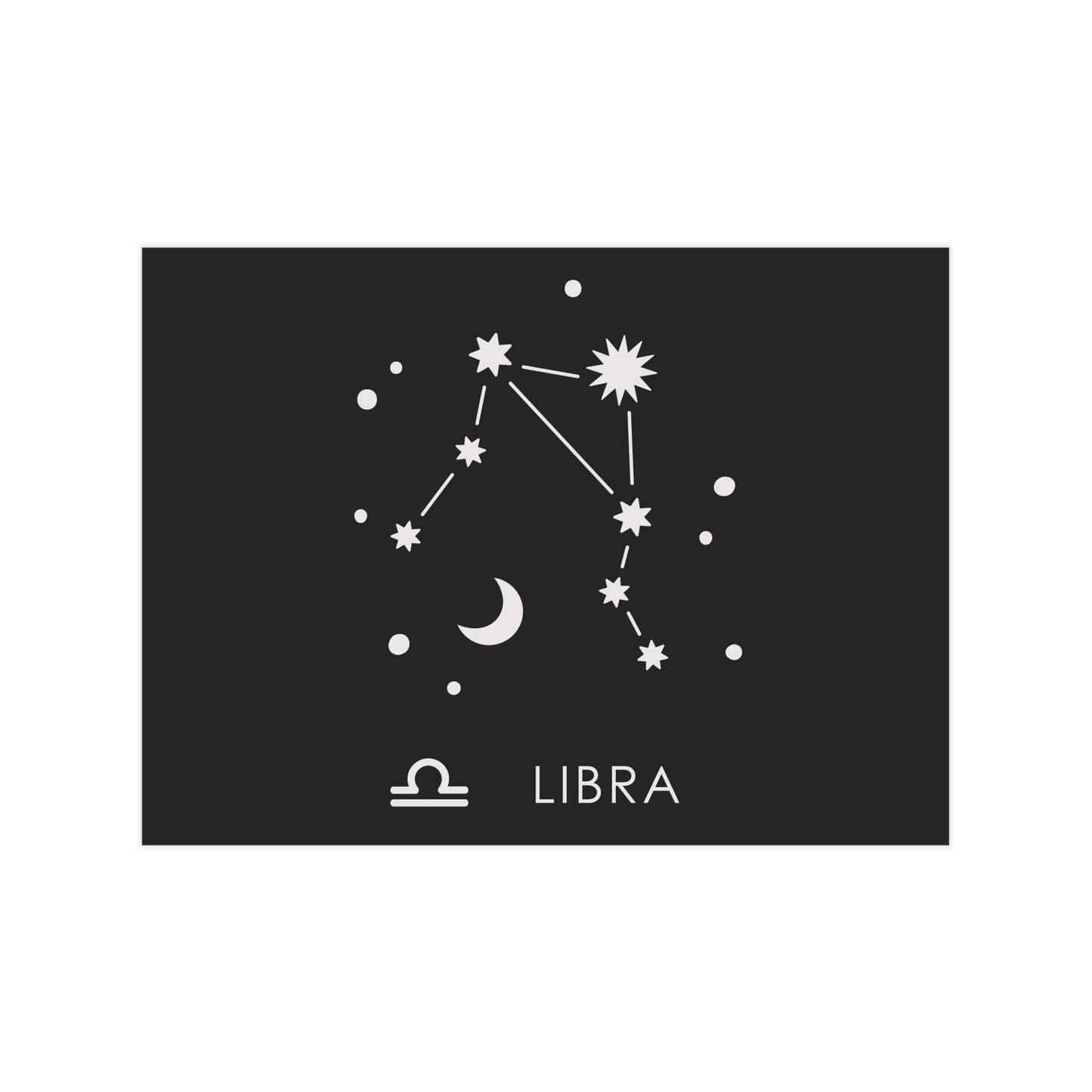 Libra Starmap Unframed Prints - black