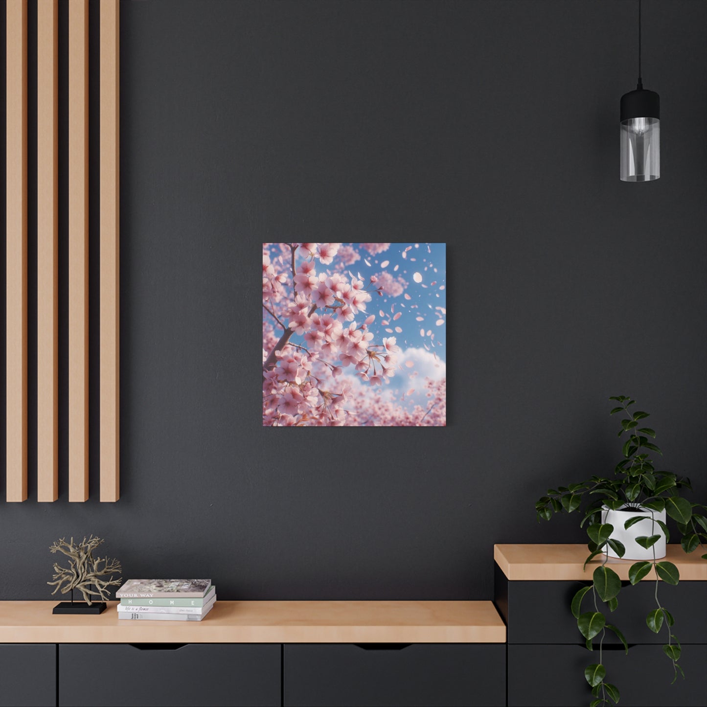 Cherry Blossoms Classic Canvas - Black