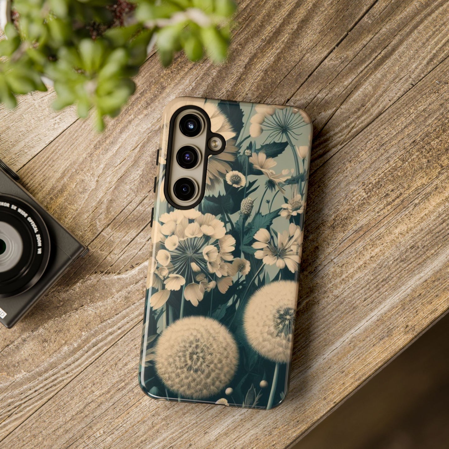 Blue & Cream Flowers Tough Cases iPhone/Google/Samsung