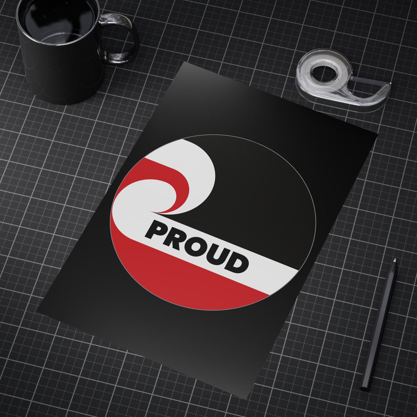 PROUD (circle) Unframed Prints - black