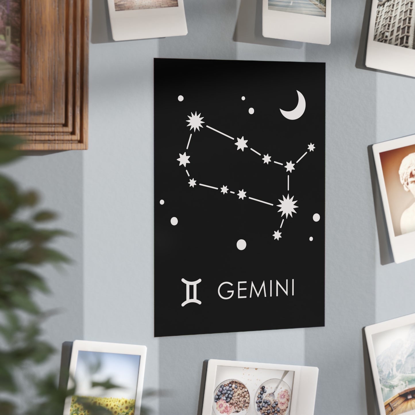 Gemini Starmap Unframed Prints - black