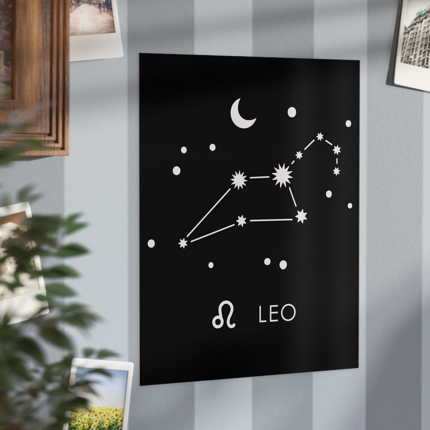 Leo Starmap Unframed Prints - black