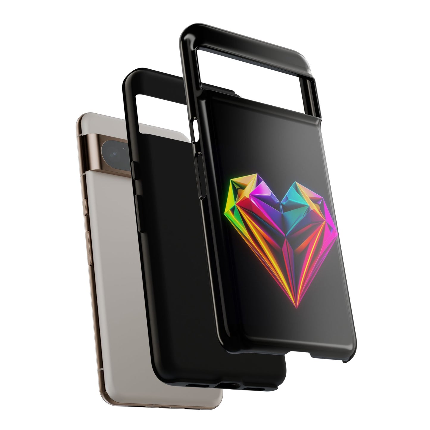 Origami Neon Heart Tough Cases iPhone/Google/Samsung