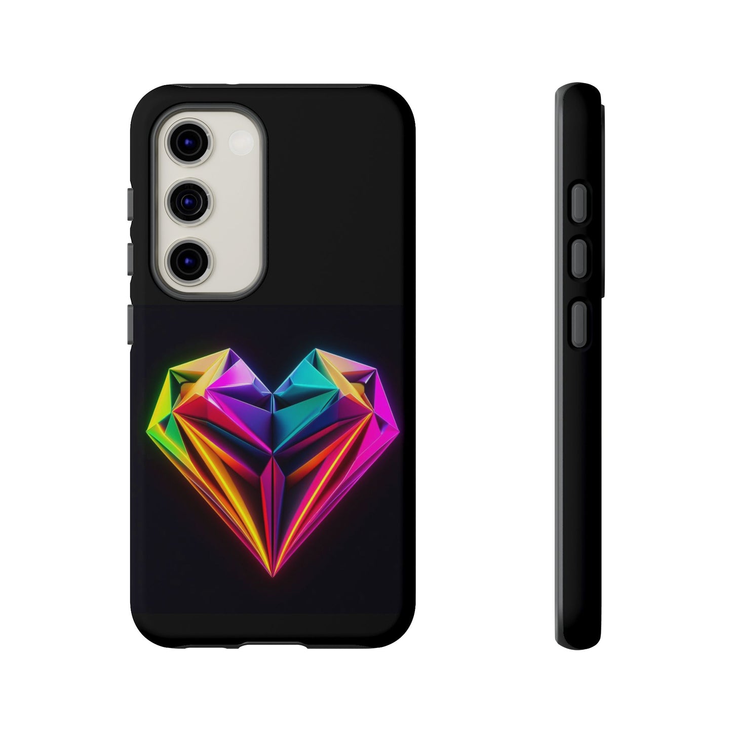 Origami Neon Heart Tough Cases iPhone/Google/Samsung