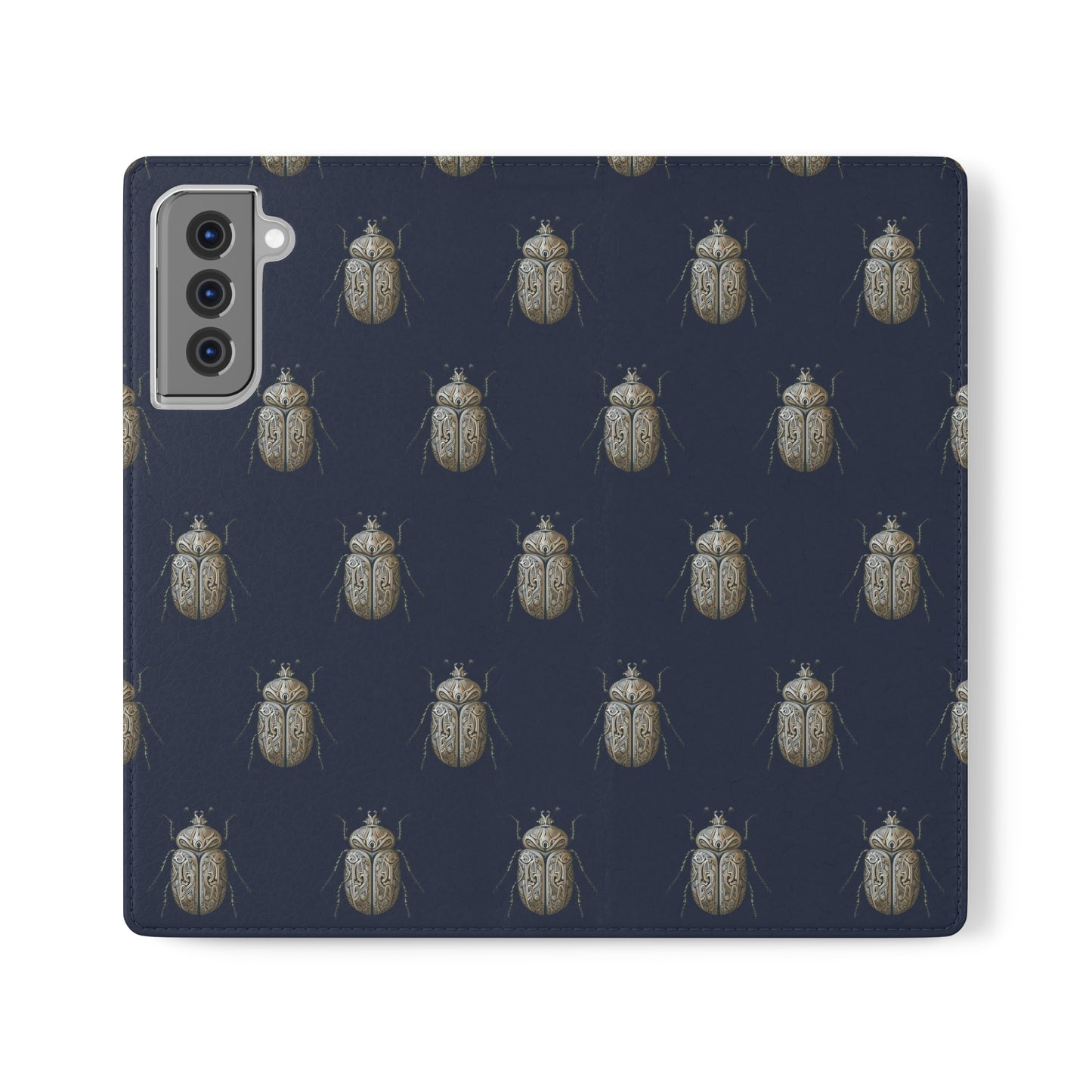 Carved Beetle Flip Cases for iPhone/Samsung - navy