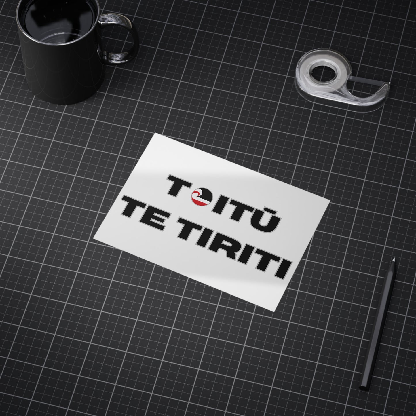 Toitū Te Tiriti Unframed Prints - white