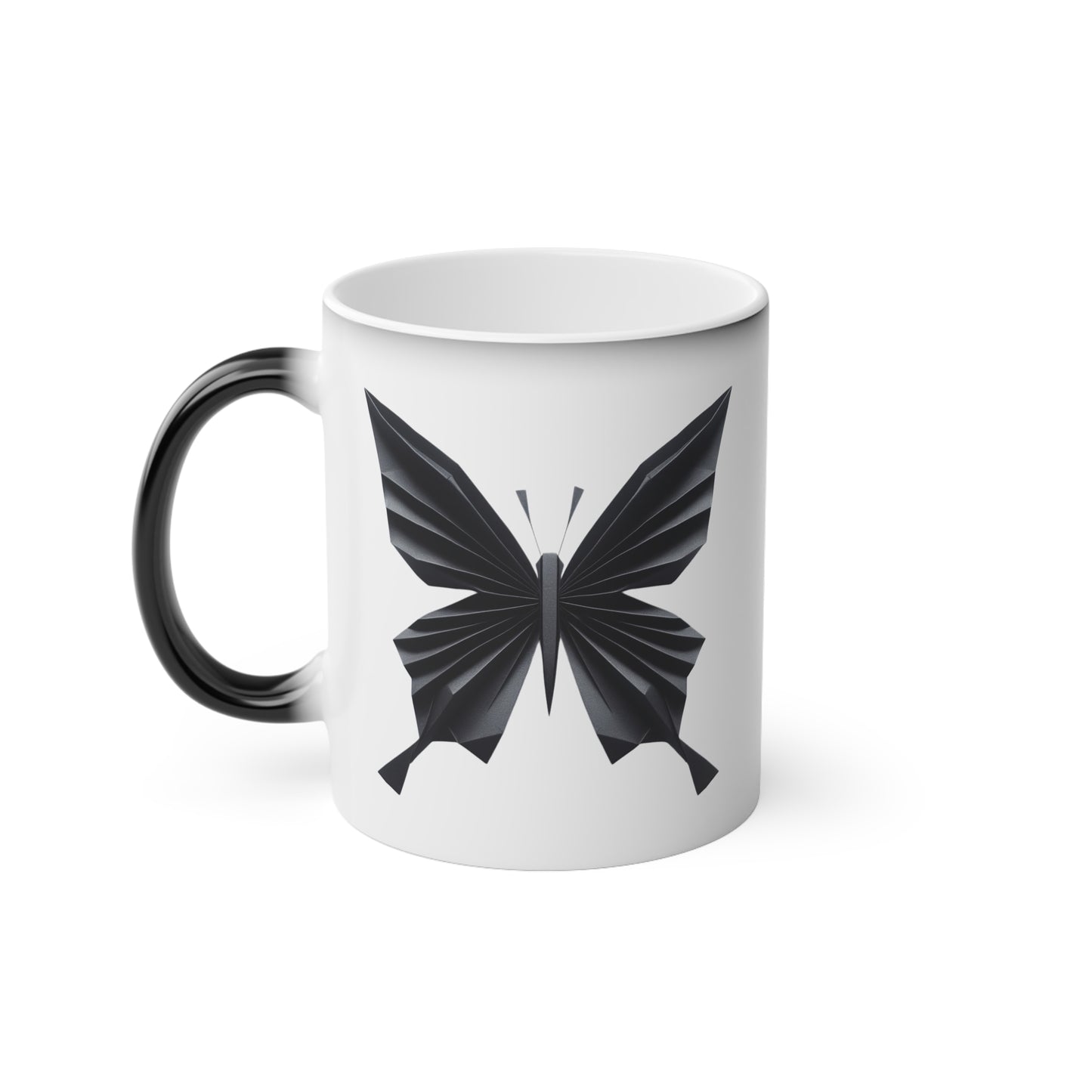 Origami Black Butterfly Magic Mug