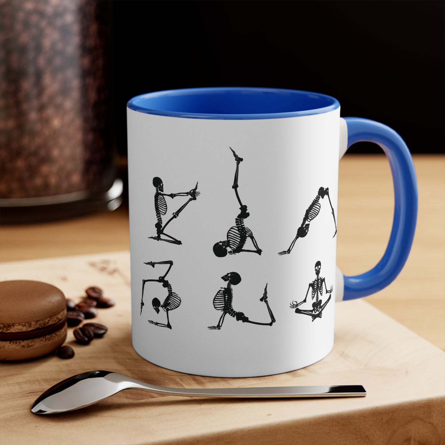 Skeleton Yoga Color Accent Mug 11oz - Zen Meditation Gift