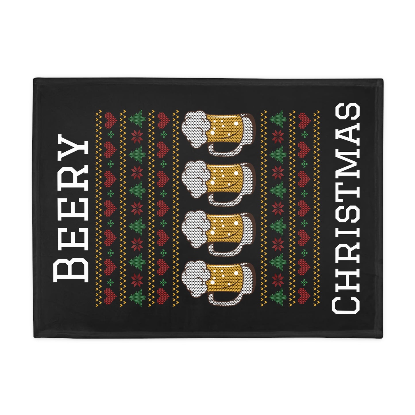 Ugly Christmas Sweater - Beery Christmas Plush Fleece Blanket