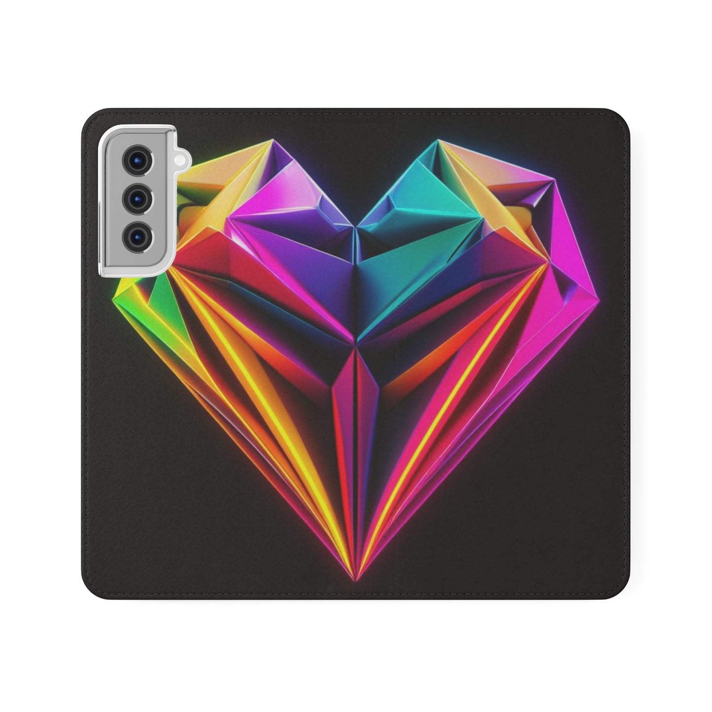 Origami Neon Heart Flip Cases - iPhone/Samsung