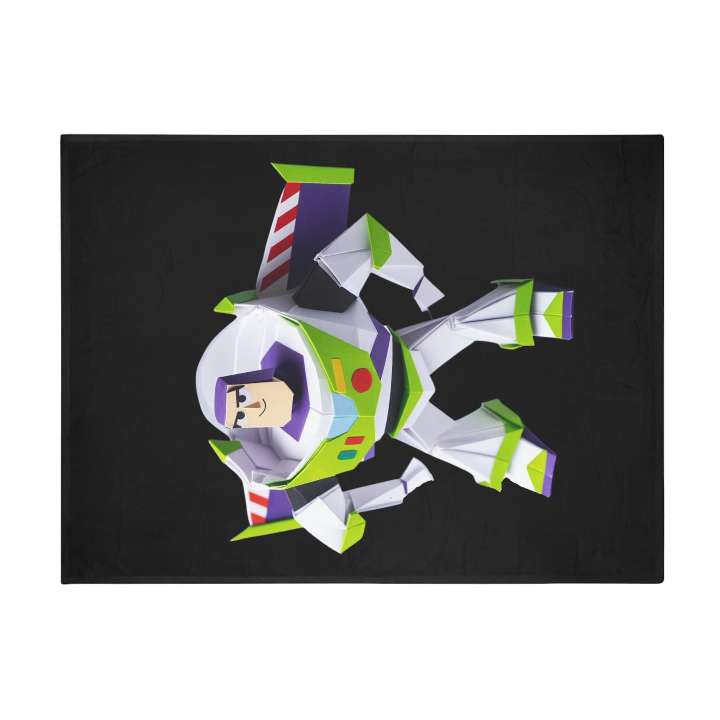 Origami Buzz Lightyear Plush Fleece Blanket - Black