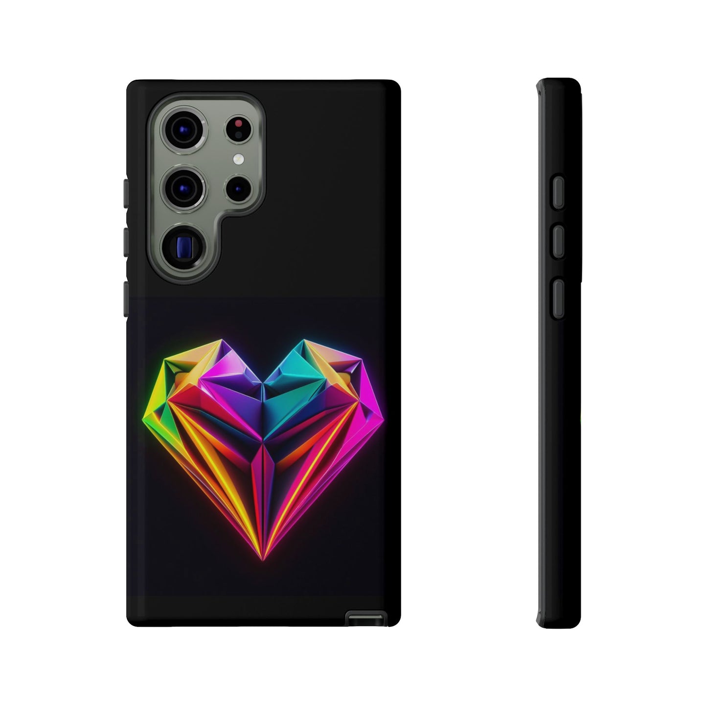 Origami Neon Heart Tough Cases iPhone/Google/Samsung