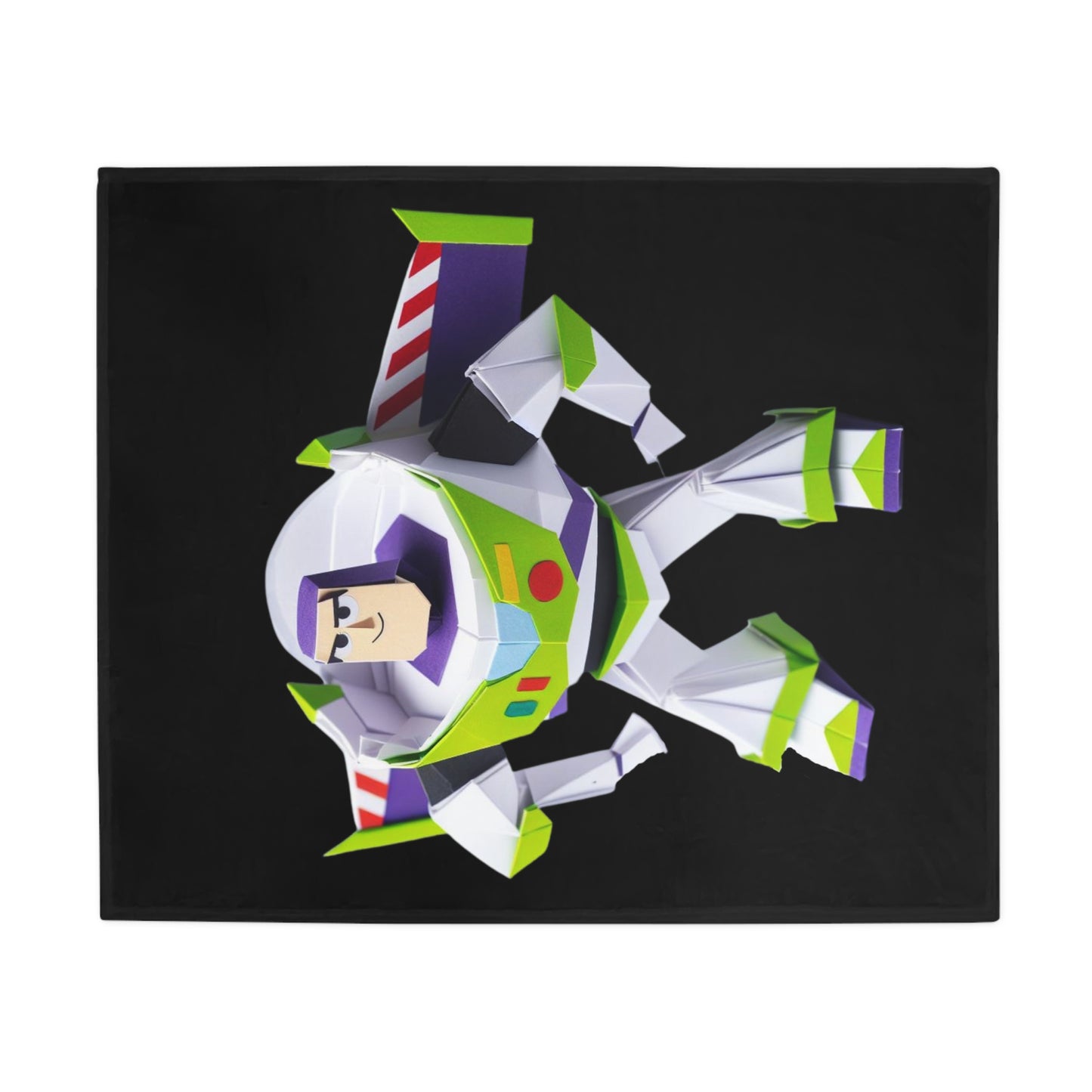 Origami Buzz Lightyear Plush Fleece Blanket - Black