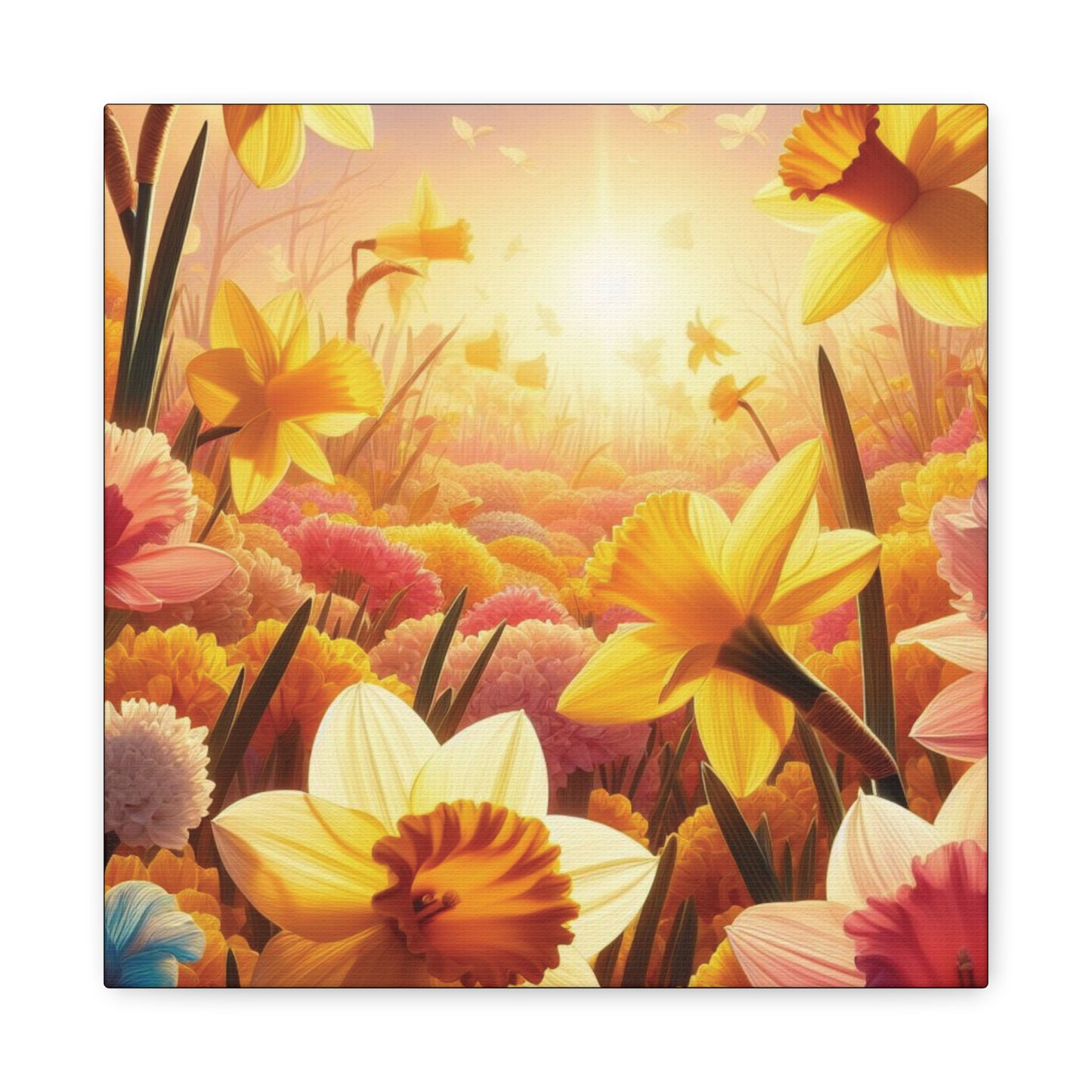 Daffodils Classic Canvas - Black