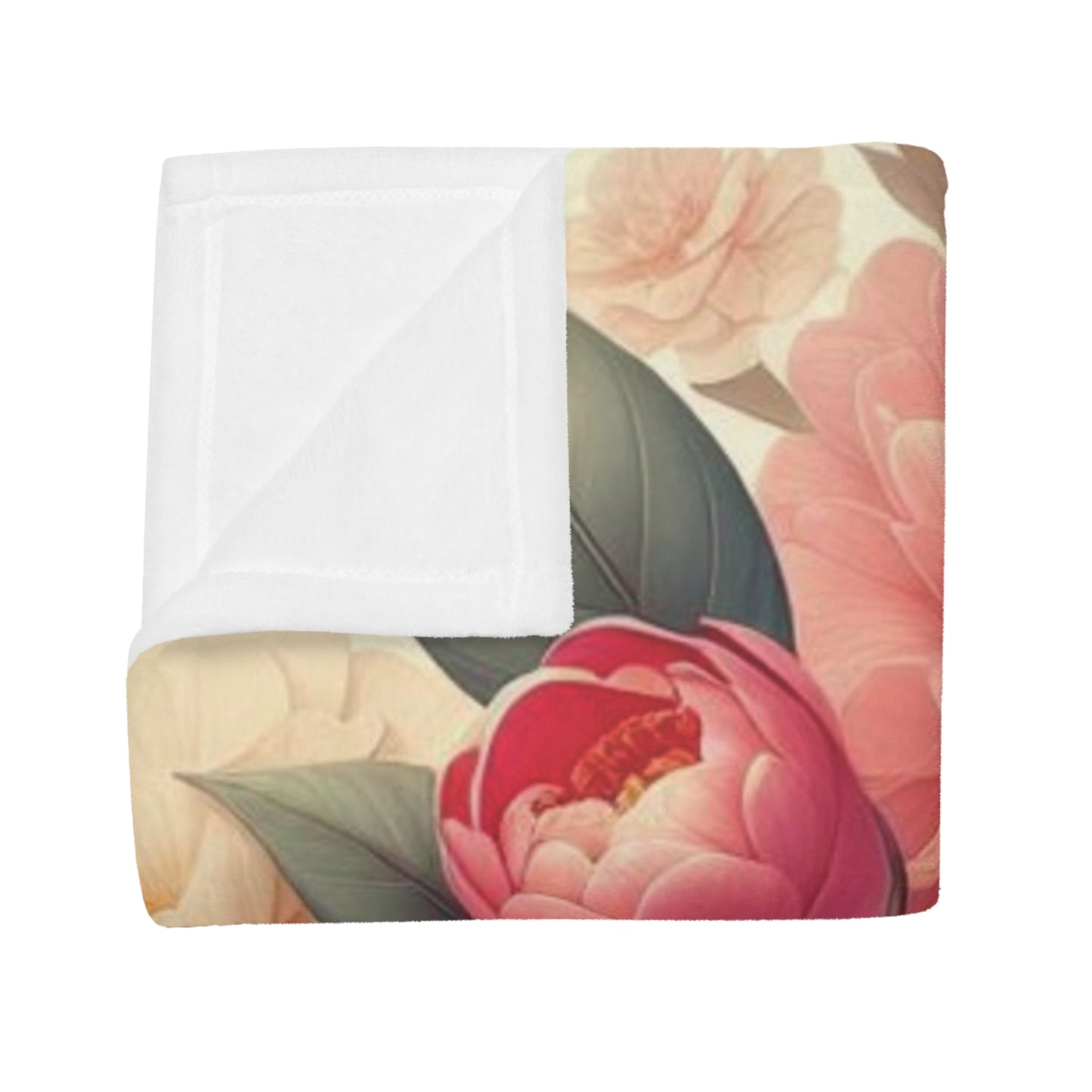 Camelias #3 Plush Fleece Blanket