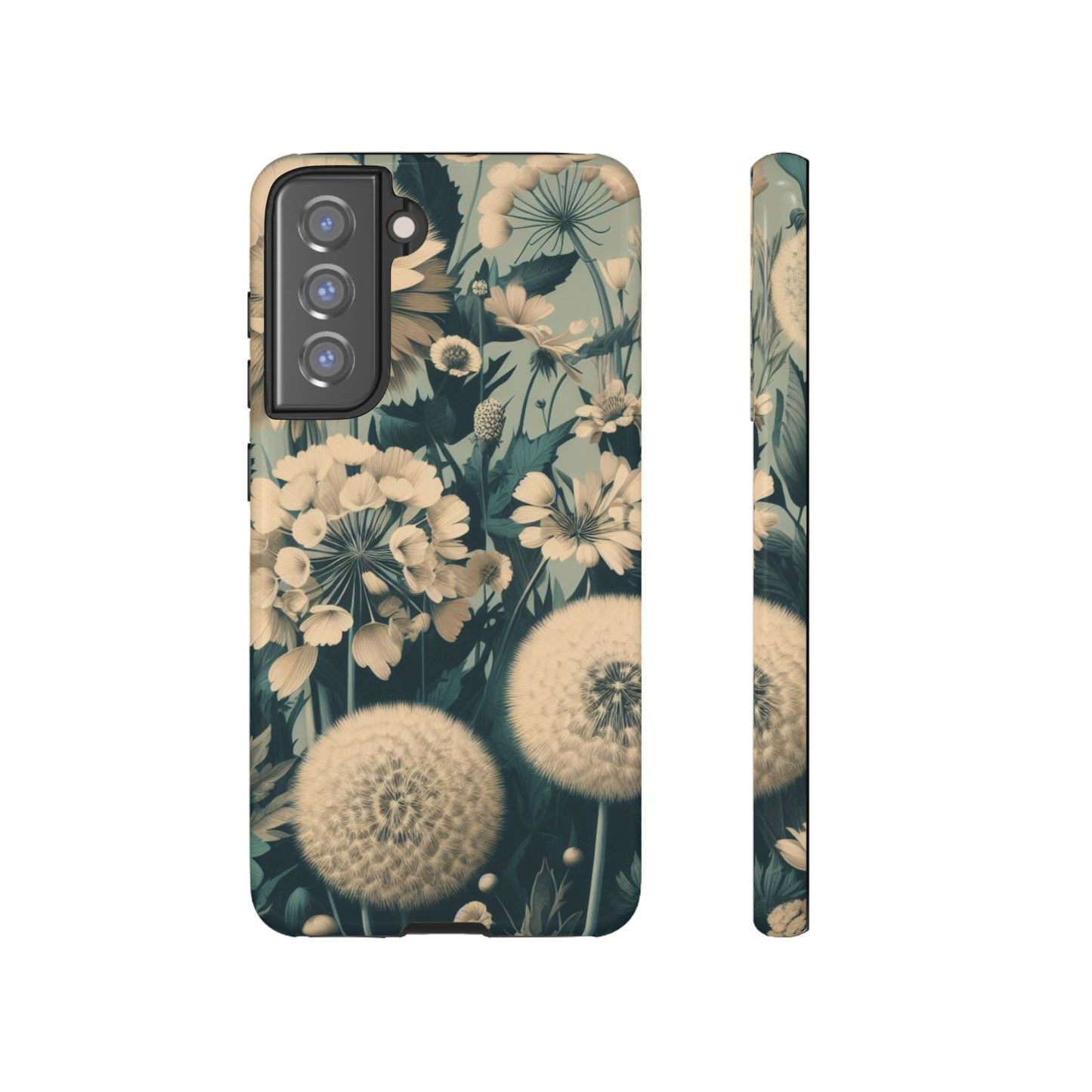 Blue & Cream Flowers Tough Cases iPhone/Google/Samsung