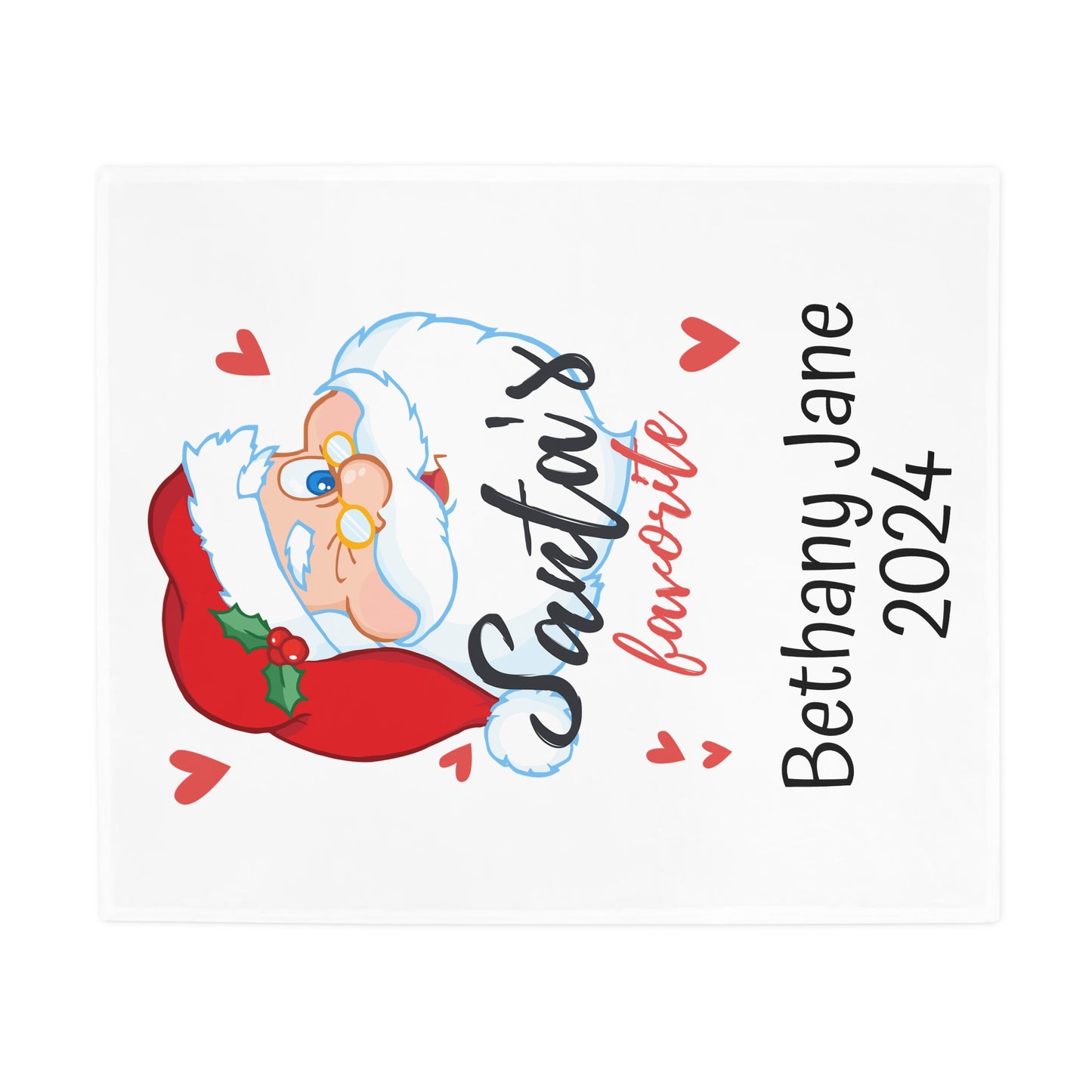 Customisable Santa's Favourite Plush Fleece Blanket