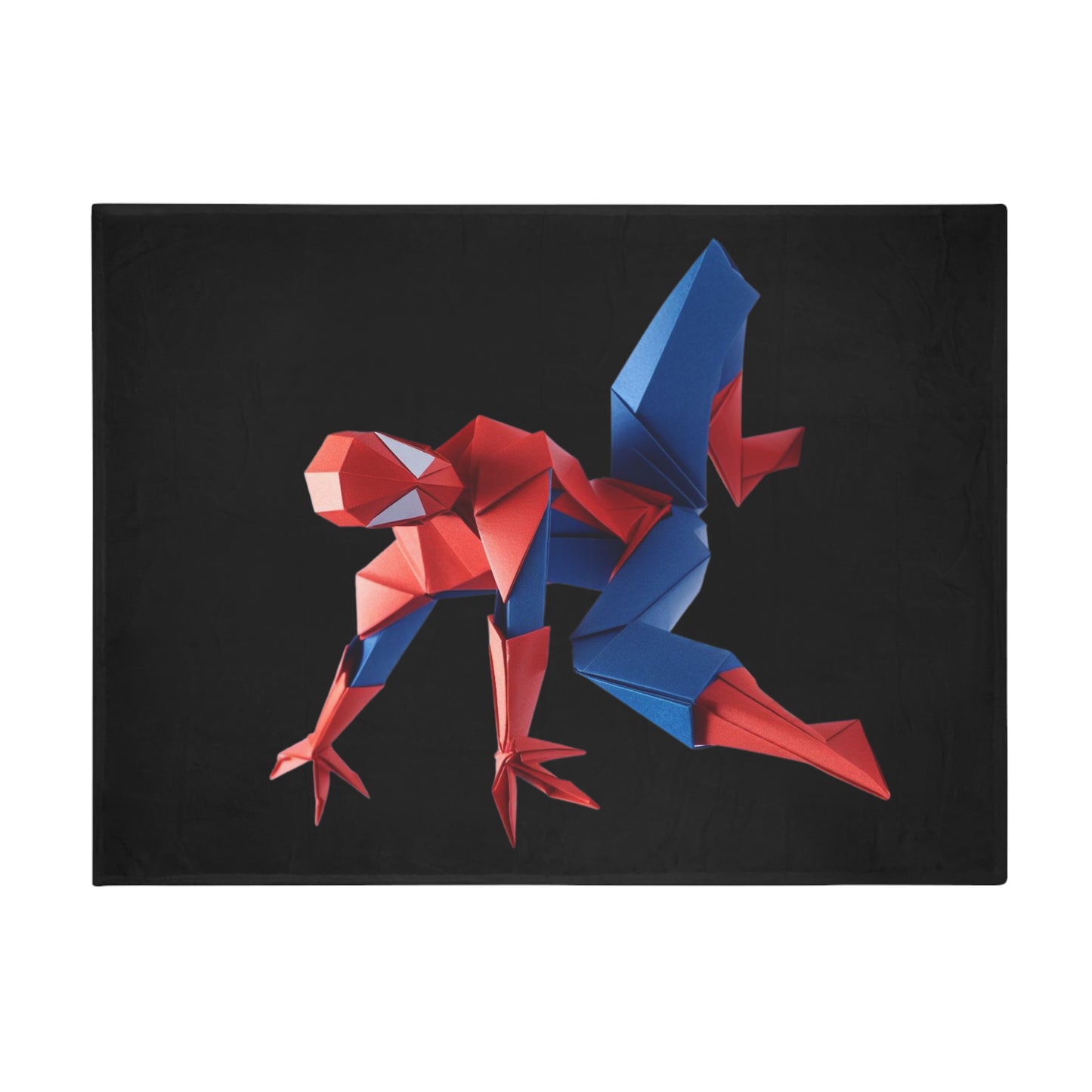 Origami Spiderman Plush Fleece Blanket - Black