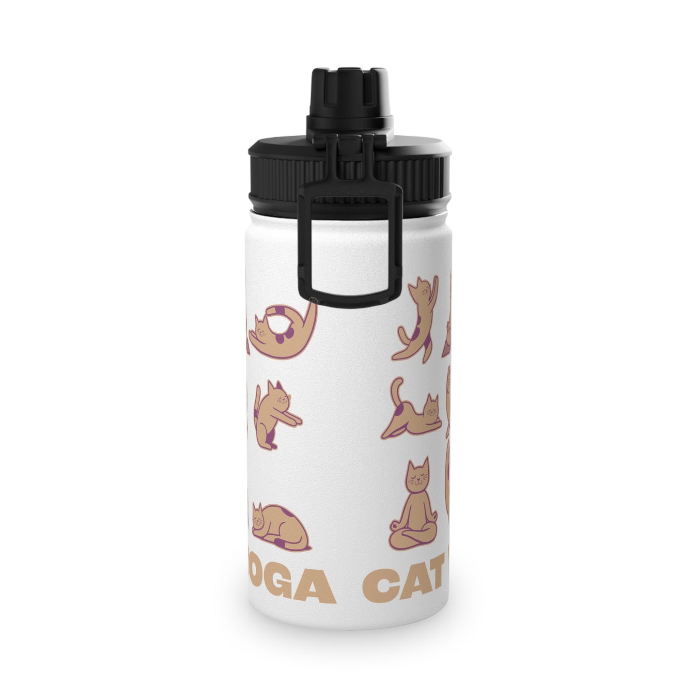 Cat Yoga Stainless Steel Water Bottle - # Sizes