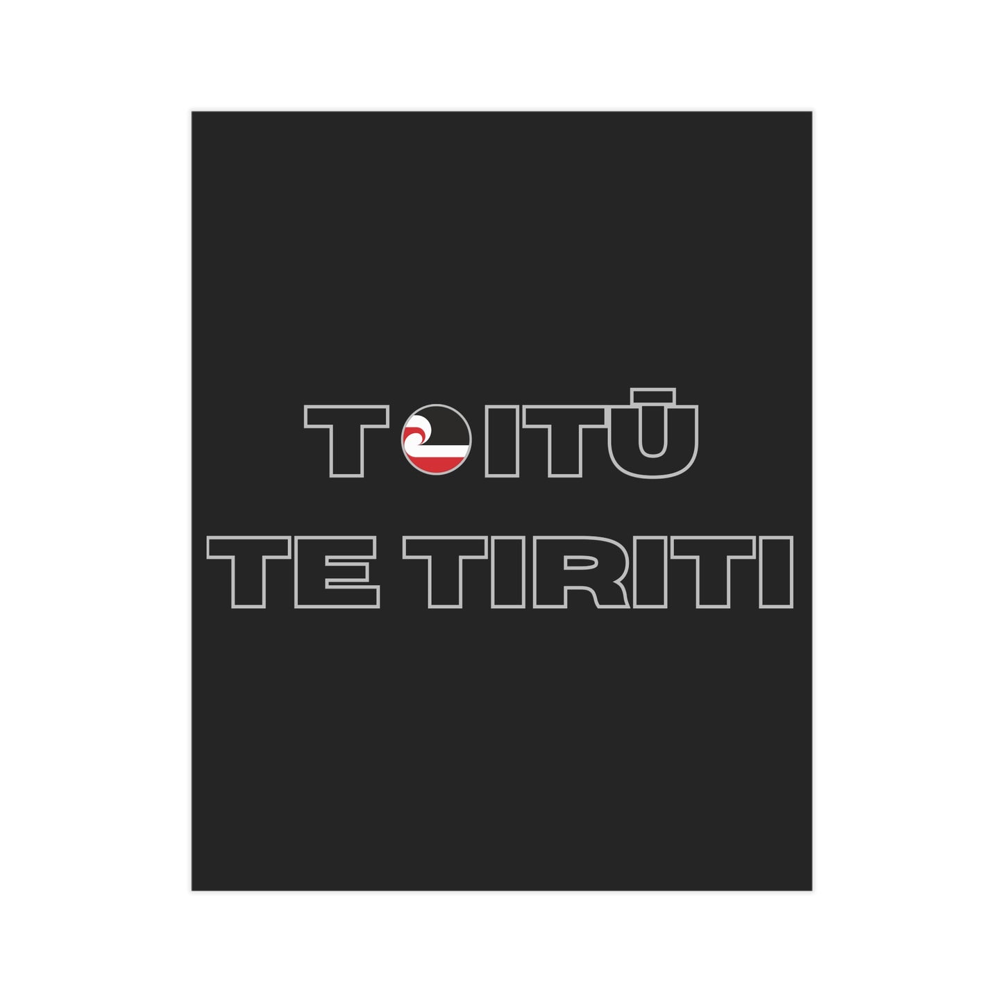 Toitū Te Tiriti Unframed Prints - black