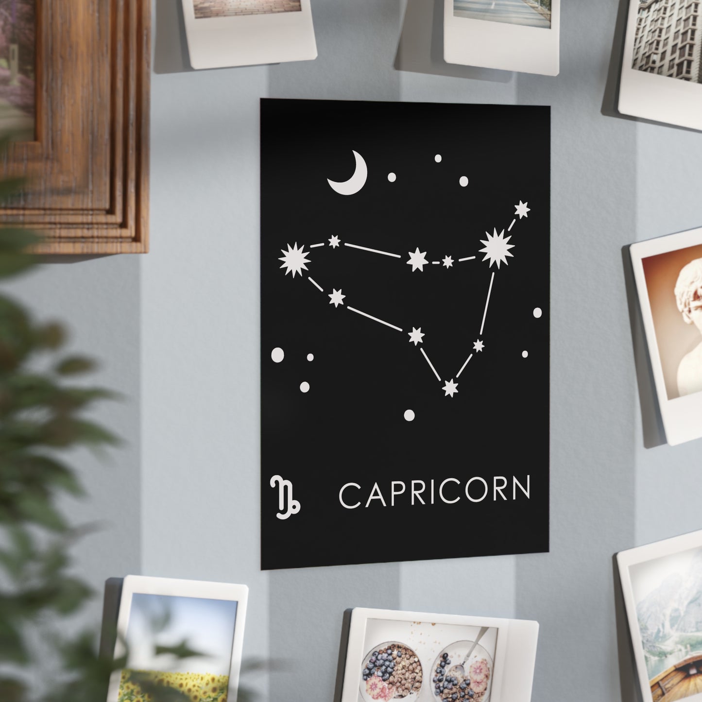 Capricorn Starmap Unframed Prints - black