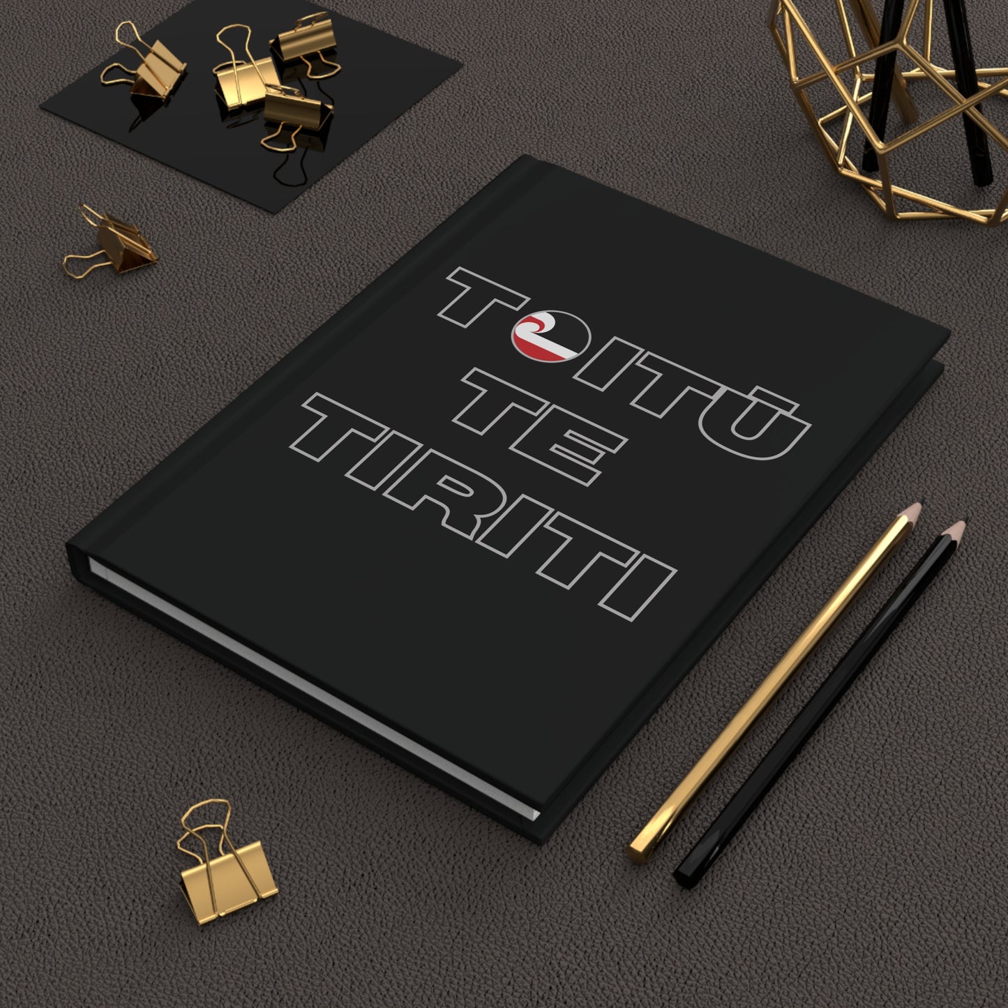 Toitū Te Tiriti Hardcover Journal Matte - black