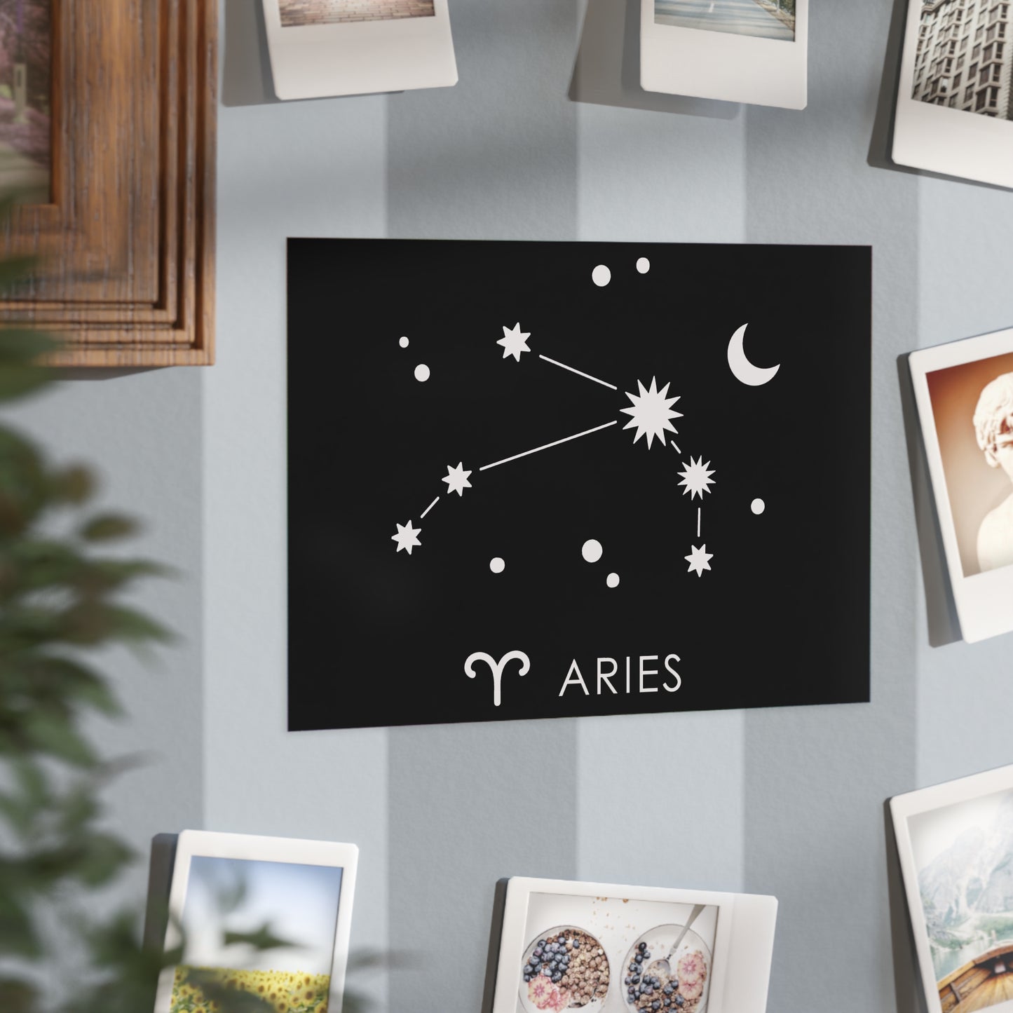 Aries Starmap Unframed Prints - black