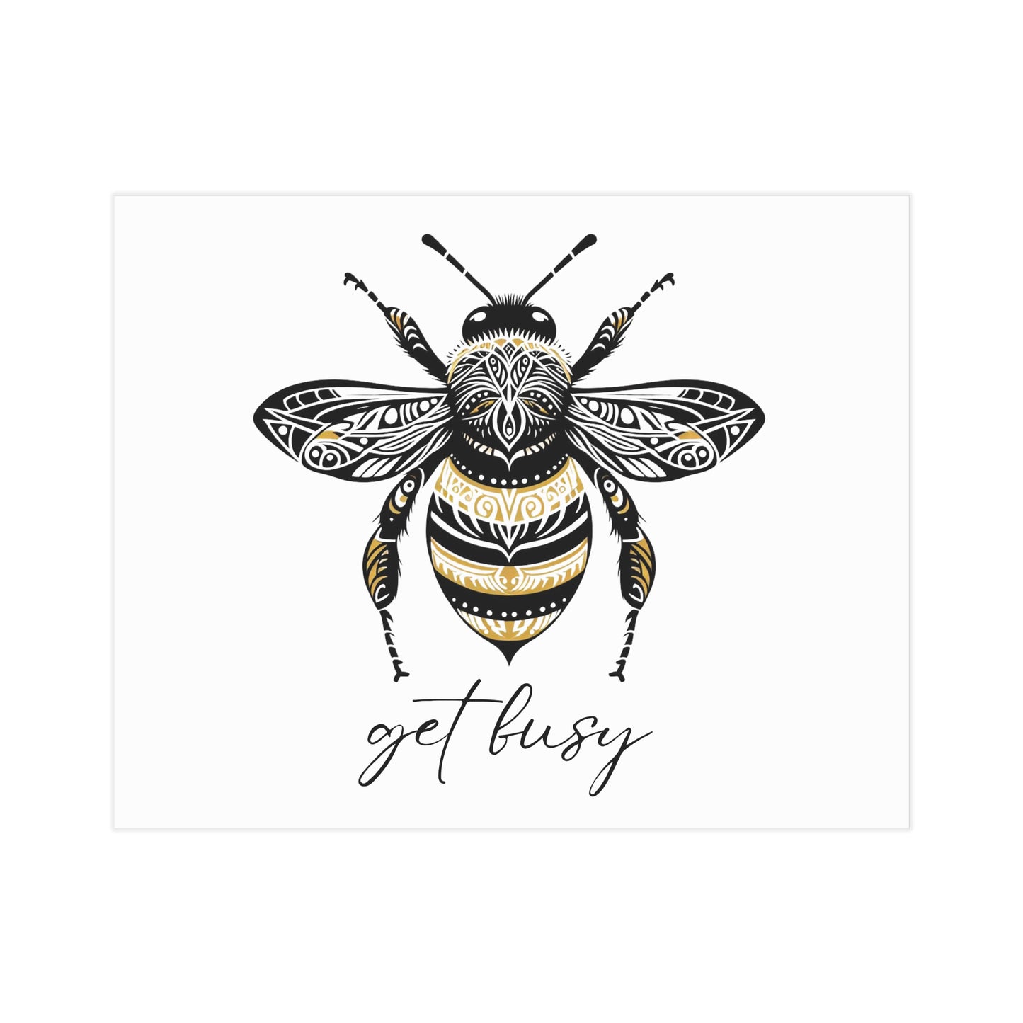 Get Busy Bee Unframed Prints - white