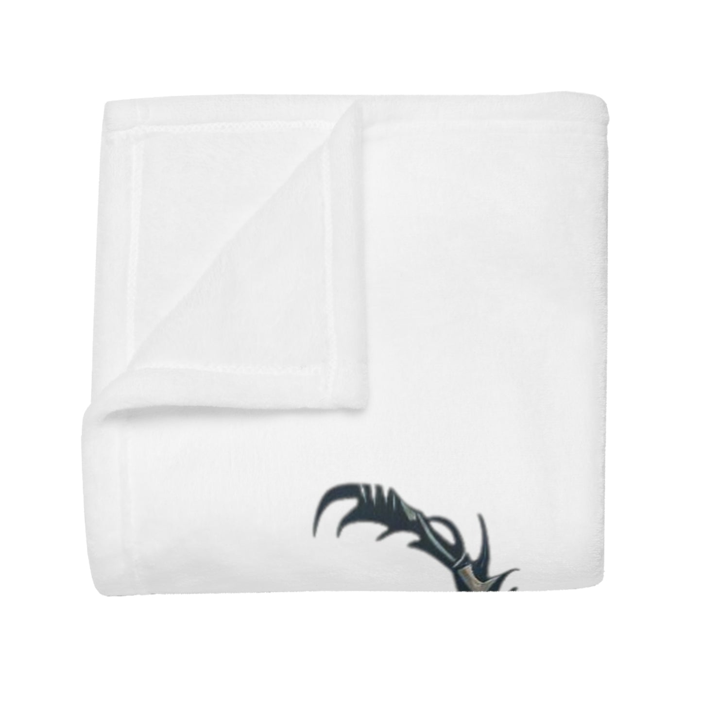 Carved Beetle - White Plush Fleece Blanket