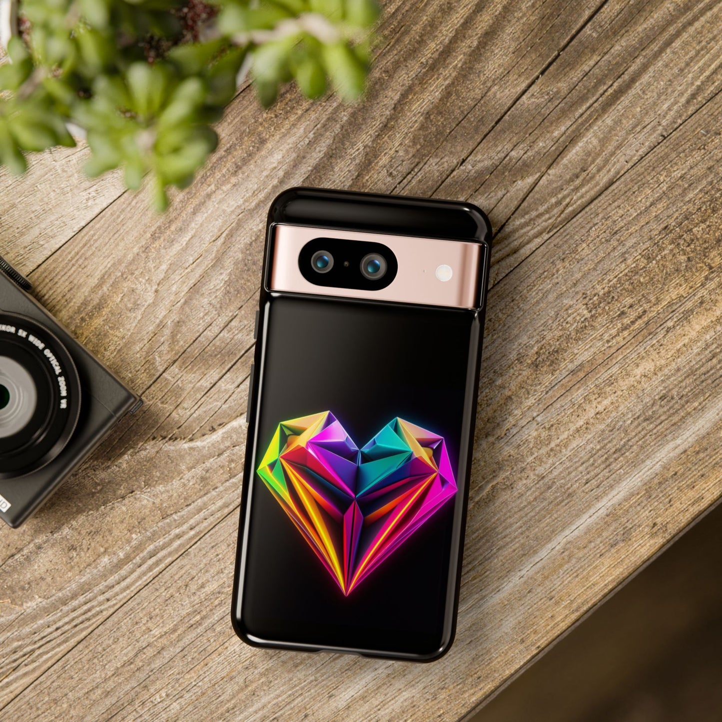 Origami Neon Heart Tough Cases iPhone/Google/Samsung