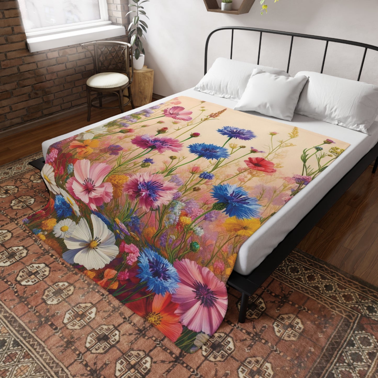 Wild Flowers Plush Fleece Blanket