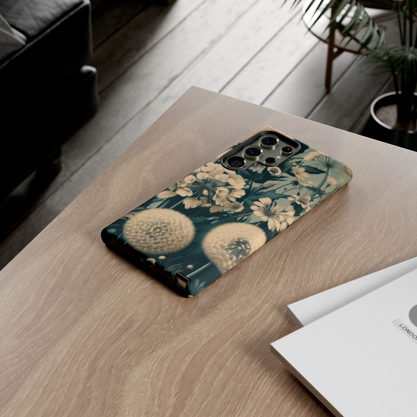 Blue & Cream Flowers Tough Cases iPhone/Google/Samsung