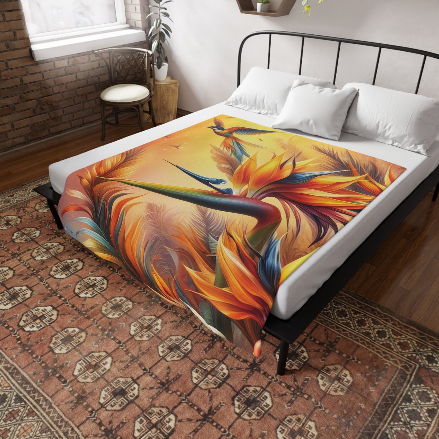 Birds of Paradise Plush Fleece Blanket