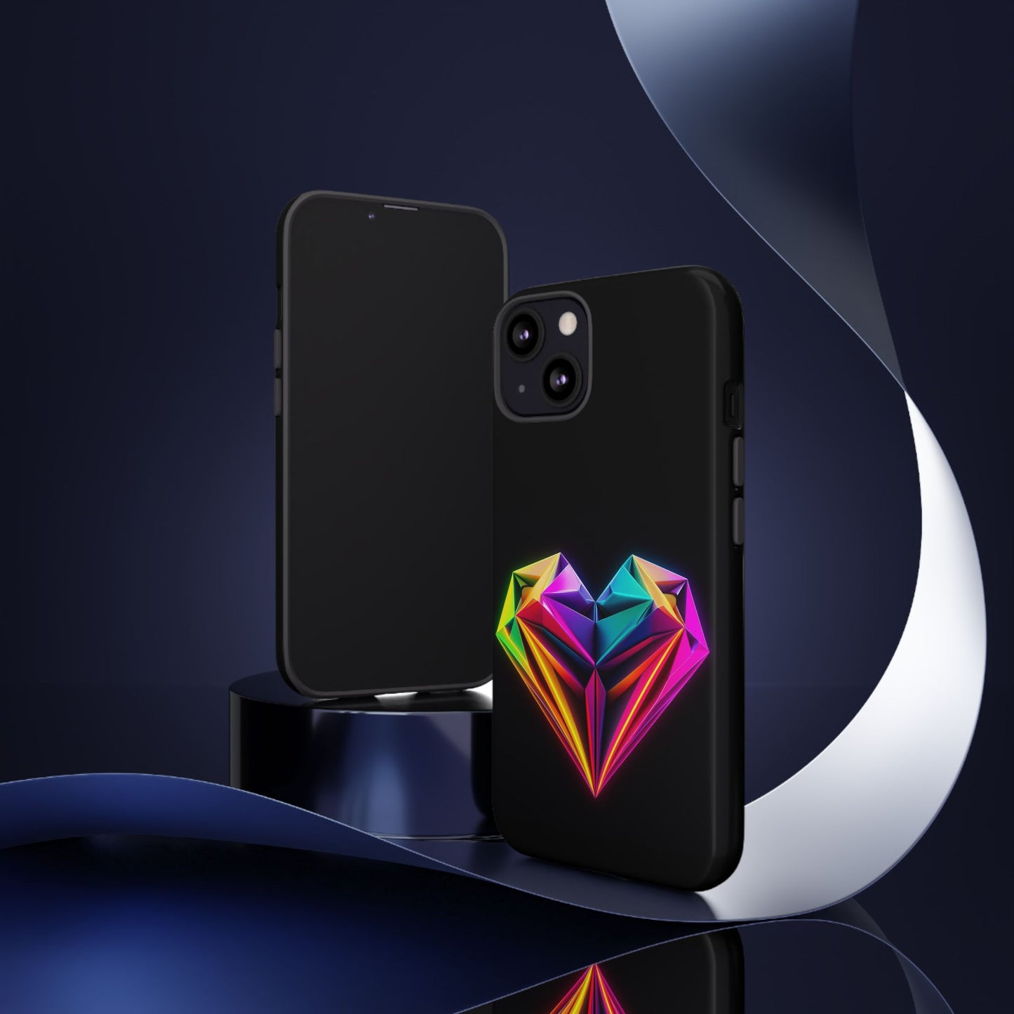 Origami Neon Heart Tough Cases iPhone/Google/Samsung