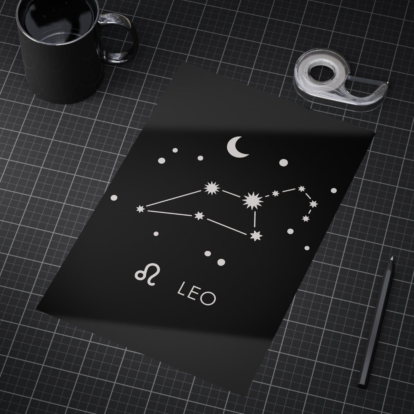 Leo Starmap Unframed Prints - black