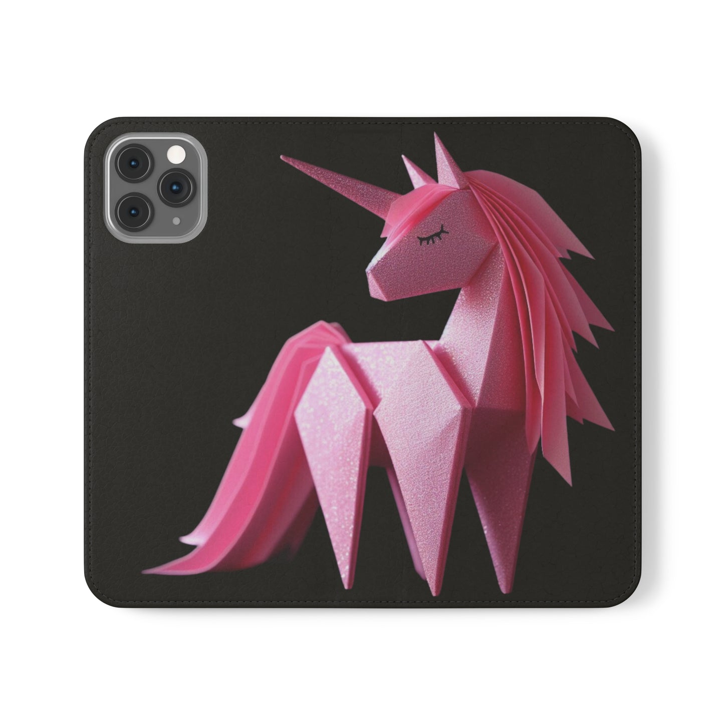 Origami Pink Unicorn Flip Cases iPhone/Samsung