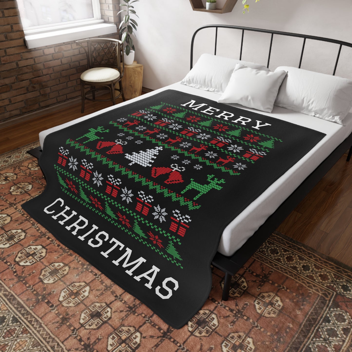 Ugly Christmas Sweater Plush Fleece Blanket #2