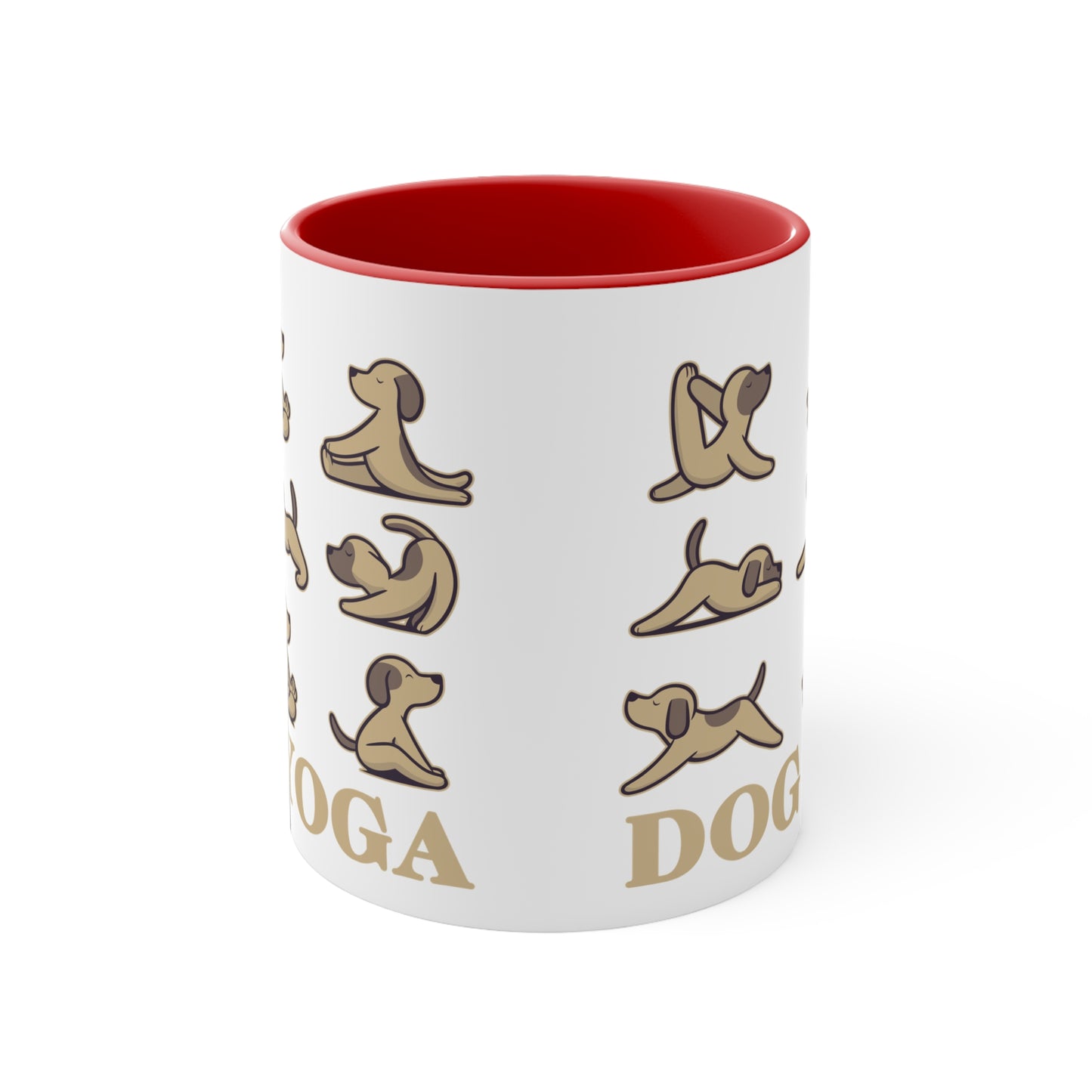 Dog Yoga Color Accent Mug 11oz - Zen Meditation Gift