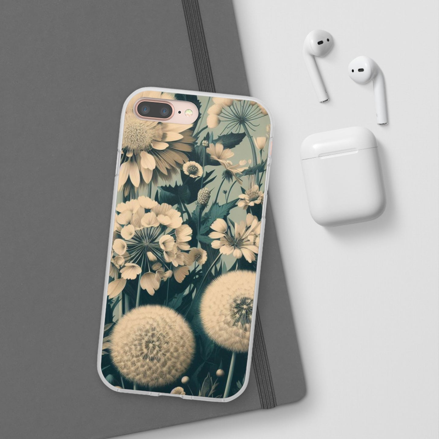 Blue & Cream Flowers Flexi Cases